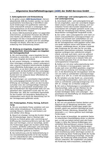 Allgemeine Gesch&auml;ftsbedingungen DeRZ-Services GmbH